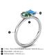 5 - Nadya Pear Shape Lab Created Alexandrite & Emerald Shape Blue Topaz 2 Stone Duo Ring 