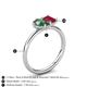 5 - Nadya Pear Shape Lab Created Alexandrite & Emerald Shape Ruby 2 Stone Duo Ring 