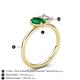 5 - Nadya Pear Shape Lab Created Emerald & Emerald Shape GIA Certified Diamond 2 Stone Duo Ring 