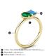 5 - Nadya Pear Shape Lab Created Emerald & Emerald Shape Blue Topaz 2 Stone Duo Ring 