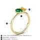 5 - Nadya Pear Shape Lab Created Emerald & Emerald Shape Citrine 2 Stone Duo Ring 
