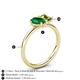 5 - Nadya Pear Shape Lab Created Emerald & Emerald Shape Peridot 2 Stone Duo Ring 