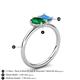 5 - Nadya Pear Shape Lab Created Emerald & Emerald Shape Blue Topaz 2 Stone Duo Ring 