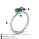 5 - Nadya Pear Shape Lab Created Emerald & Emerald Shape Amethyst 2 Stone Duo Ring 