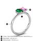 5 - Nadya Pear Shape Lab Created Emerald & Emerald Shape Pink Sapphire 2 Stone Duo Ring 