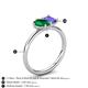 5 - Nadya Pear Shape Lab Created Emerald & Emerald Shape Tanzanite 2 Stone Duo Ring 