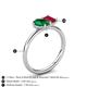 5 - Nadya Pear Shape Lab Created Emerald & Emerald Shape Ruby 2 Stone Duo Ring 