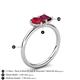 5 - Nadya Pear Shape Lab Created Ruby & Emerald Shape Rhodolite Garnet 2 Stone Duo Ring 