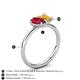 5 - Nadya Pear Shape Lab Created Ruby & Emerald Shape Citrine 2 Stone Duo Ring 