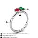 5 - Nadya Pear Shape Lab Created Ruby & Emerald Shape Emerald 2 Stone Duo Ring 