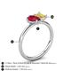 5 - Nadya Pear Shape Lab Created Ruby & Emerald Shape Yellow Sapphire 2 Stone Duo Ring 