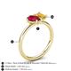 5 - Nadya Pear Shape Lab Created Ruby & Emerald Shape Citrine 2 Stone Duo Ring 