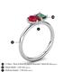 5 - Nadya Pear Shape Lab Created Ruby & Emerald Shape Lab Created Alexandrite 2 Stone Duo Ring 