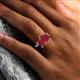 6 - Nadya Pear Shape Lab Created Ruby & Emerald Shape Ruby 2 Stone Duo Ring 