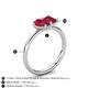 5 - Nadya Pear Shape Lab Created Ruby & Emerald Shape Ruby 2 Stone Duo Ring 