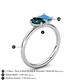 5 - Nadya Pear Shape London Blue Topaz & Emerald Shape Blue Topaz 2 Stone Duo Ring 