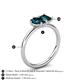 5 - Nadya Pear & Emerald Shape London Blue Topaz 2 Stone Duo Ring 