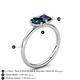 5 - Nadya Pear Shape London Blue Topaz & Emerald Shape Iolite 2 Stone Duo Ring 