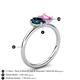 5 - Nadya Pear Shape London Blue Topaz & Emerald Shape Pink Sapphire 2 Stone Duo Ring 