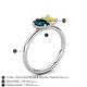 5 - Nadya Pear Shape London Blue Topaz & Emerald Shape Yellow Sapphire 2 Stone Duo Ring 