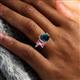 6 - Nadya Pear Shape London Blue Topaz & Emerald Shape Pink Tourmaline 2 Stone Duo Ring 