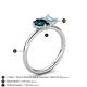 5 - Nadya Pear Shape London Blue Topaz & Emerald Shape Aquamarine 2 Stone Duo Ring 