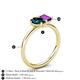 5 - Nadya Pear Shape London Blue Topaz & Emerald Shape Amethyst 2 Stone Duo Ring 