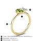 5 - Nadya Pear Shape Peridot & Emerald Shape White Sapphire 2 Stone Duo Ring 