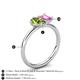 5 - Nadya Pear Shape Peridot & Emerald Shape Pink Sapphire 2 Stone Duo Ring 