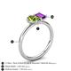 5 - Nadya Pear Shape Peridot & Emerald Shape Amethyst 2 Stone Duo Ring 