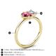 5 - Nadya Pear Shape Pink Tourmaline & Emerald Shape GIA Certified Diamond 2 Stone Duo Ring 