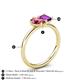 5 - Nadya Pear Shape Pink Tourmaline & Emerald Shape Amethyst 2 Stone Duo Ring 