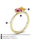 5 - Nadya Pear Shape Pink Tourmaline & Emerald Shape Citrine 2 Stone Duo Ring 