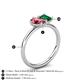 5 - Nadya Pear Shape Pink Tourmaline & Emerald Shape Emerald 2 Stone Duo Ring 