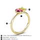 5 - Nadya Pear Shape Pink Tourmaline & Emerald Shape Yellow Sapphire 2 Stone Duo Ring 