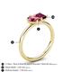 5 - Nadya Pear Shape Pink Tourmaline & Emerald Shape Rhodolite Garnet 2 Stone Duo Ring 