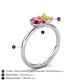 5 - Nadya Pear Shape Pink Tourmaline & Emerald Shape Yellow Sapphire 2 Stone Duo Ring 