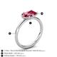 5 - Nadya Pear Shape Pink Tourmaline & Emerald Shape Ruby 2 Stone Duo Ring 