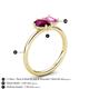 5 - Nadya Pear Shape Rhodolite Garnet & Emerald Shape Pink Sapphire 2 Stone Duo Ring 