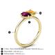 5 - Nadya Pear Shape Rhodolite Garnet & Emerald Shape Citrine 2 Stone Duo Ring 