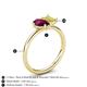 5 - Nadya Pear Shape Rhodolite Garnet & Emerald Shape Yellow Sapphire 2 Stone Duo Ring 