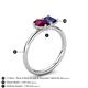 5 - Nadya Pear Shape Rhodolite Garnet & Emerald Shape Iolite 2 Stone Duo Ring 