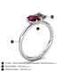 5 - Nadya Pear Shape Rhodolite Garnet & Emerald Shape Smoky Quartz 2 Stone Duo Ring 