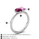 5 - Nadya Pear Shape Rhodolite Garnet & Emerald Shape Pink Sapphire 2 Stone Duo Ring 