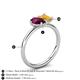 5 - Nadya Pear Shape Rhodolite Garnet & Emerald Shape Citrine 2 Stone Duo Ring 