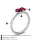 5 - Nadya Pear Shape Rhodolite Garnet & Emerald Shape Ruby 2 Stone Duo Ring 