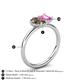 5 - Nadya Pear Shape Smoky Quartz & Emerald Shape Pink Sapphire 2 Stone Duo Ring 