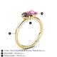 5 - Nadya Pear Shape Smoky Quartz & Emerald Shape Pink Sapphire 2 Stone Duo Ring 