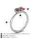 5 - Nadya Pear Shape Smoky Quartz & Emerald Shape Pink Tourmaline 2 Stone Duo Ring 