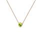 2 - Merilyn 3.50 mm Round Peridot Bezel Set Solitaire Pendant 